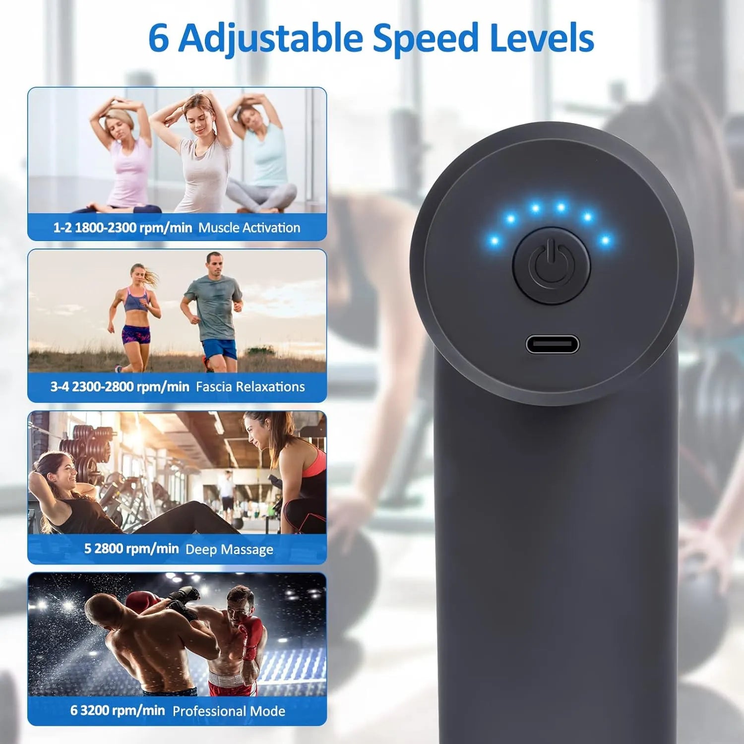 Rechargeable Massage Gun for Full Body Relaxation & Recovery