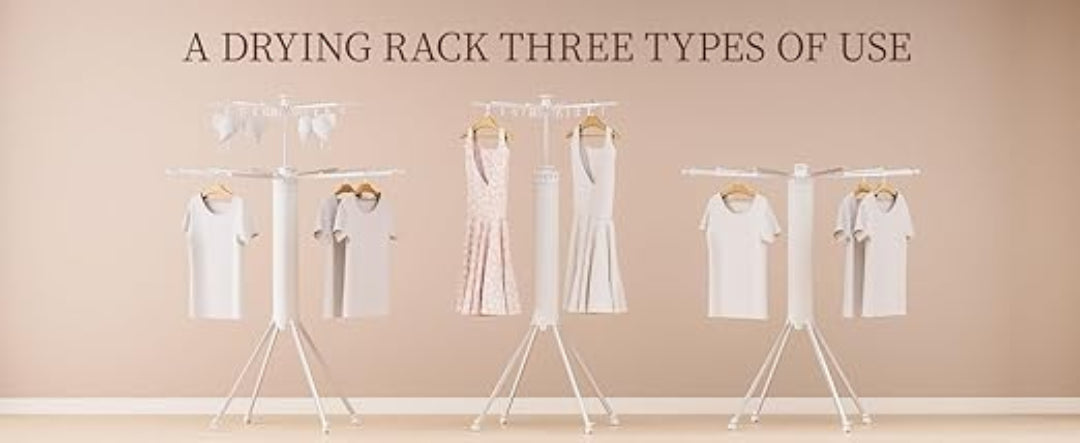 Foldable 360° Rotating Clothes Drying Stand Aluminum Tripod Laundry Rack