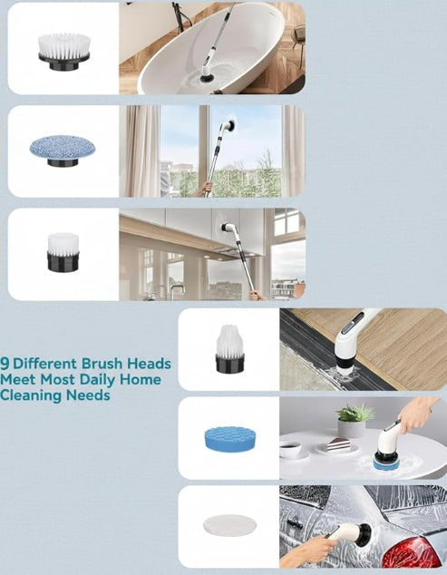 9 in 1 Electric Cleaning Brush - Powerful, Versatile & Easy Cleaning