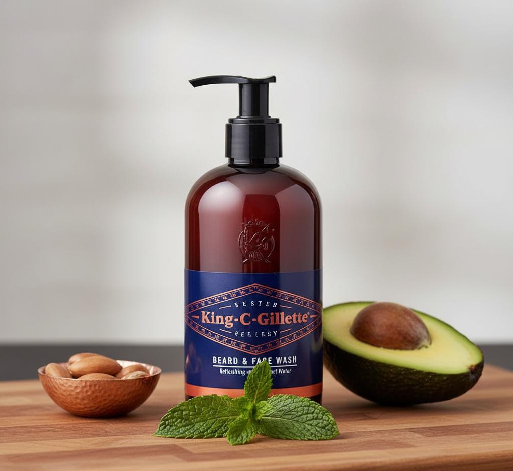 Premium Beard Care Kit by King C. Gillette – Wash & Oil Combo