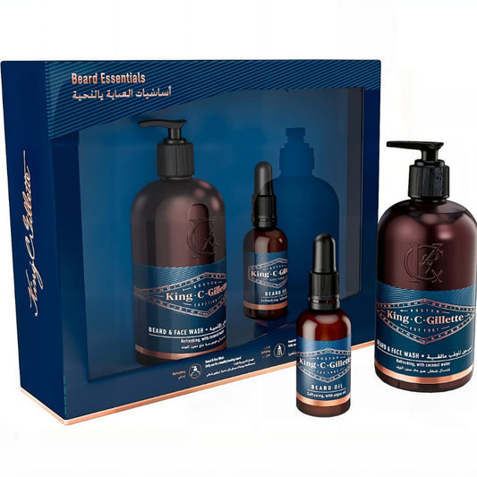 Premium Beard Care Kit by King C. Gillette – Wash & Oil Combo
